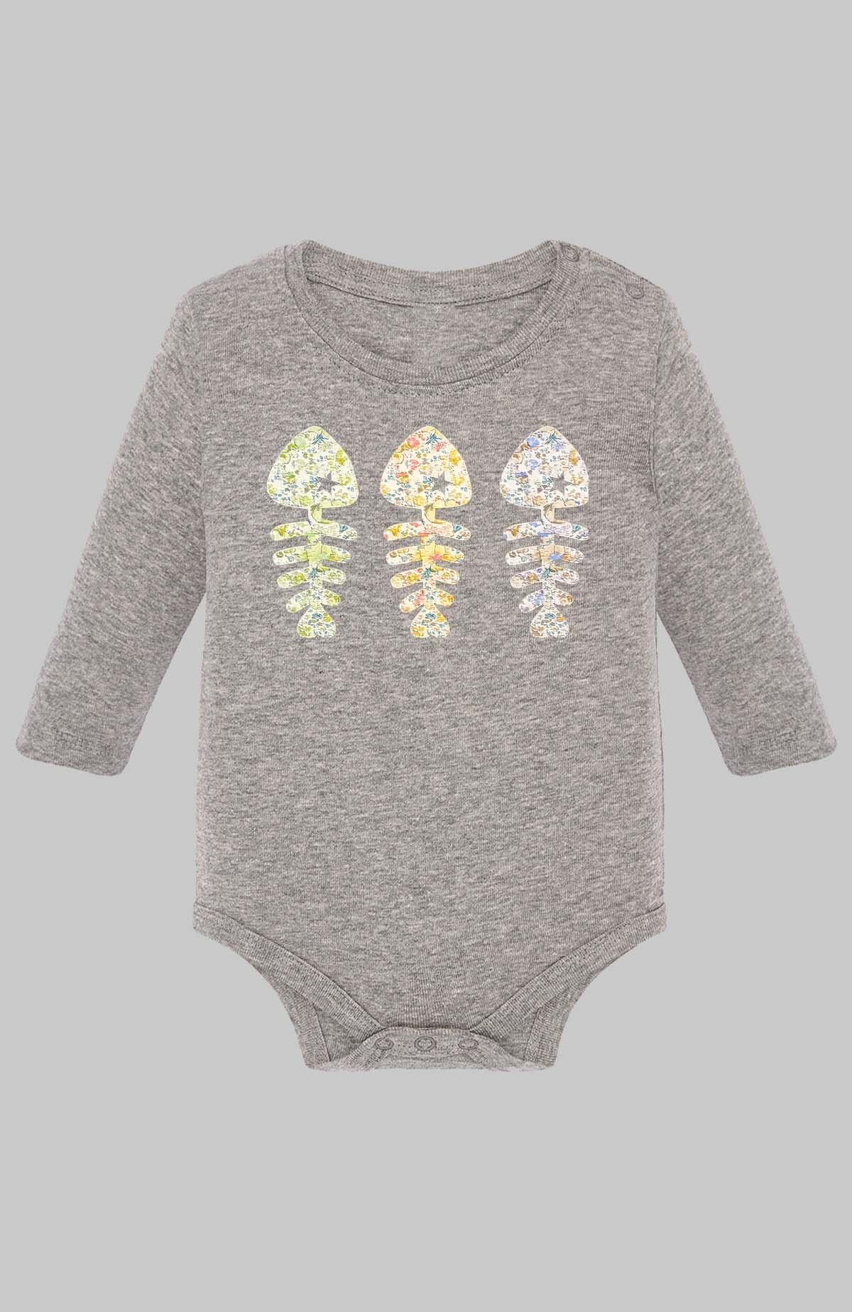Grossiste I.A.L.D FRANCE - Floral fishbone - Body Manche longue bébé Fille