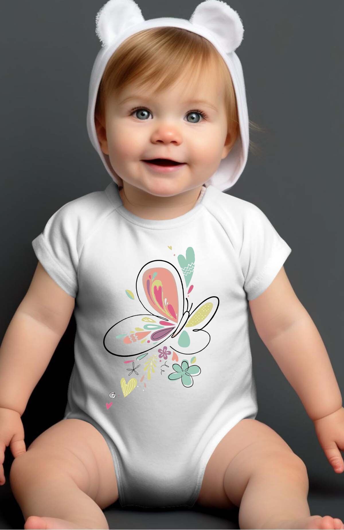 Großhändler I.A.L.D FRANCE - Bunter Schmetterling - Baby Mädchen Body