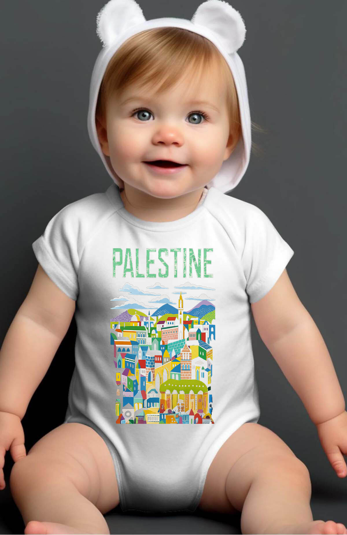 Grossiste I.A.L.D FRANCE - palestine village - Body Bébé Fille
