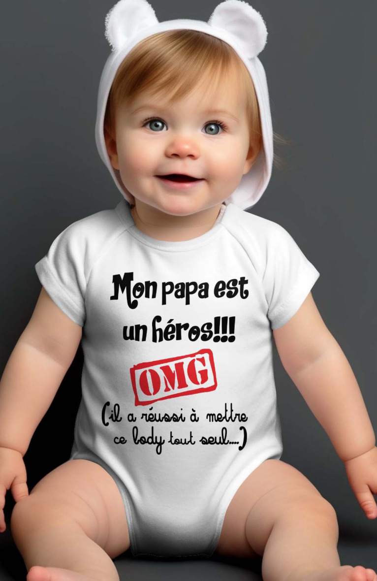 Mayorista I.A.L.D FRANCE - Body de bebé niño | papá un héroe Dios mío