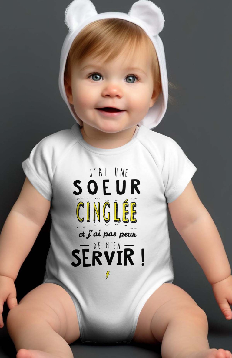 Grossiste I.A.L.D FRANCE - Body bébé  Garçon | j'ai une soeur cinglé