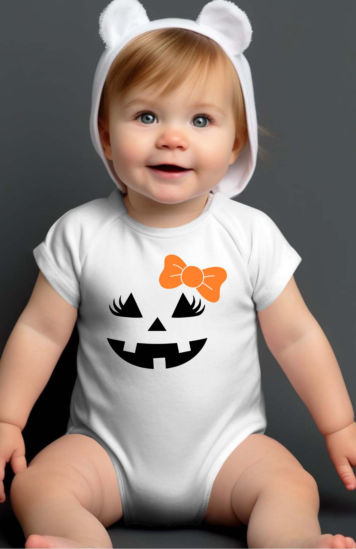 Grossiste I.A.L.D FRANCE - Pumpkin face noeud - Body bébé Fille
