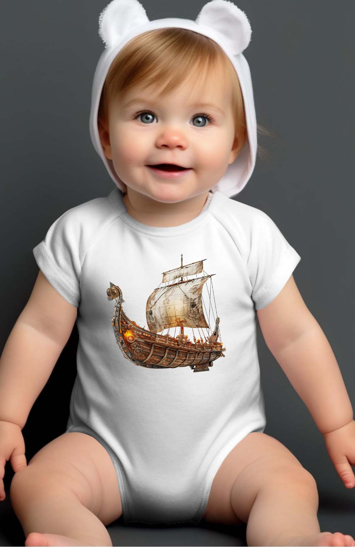 Wholesaler I.A.L.D FRANCE - Bateau viking - Baby Boy Bodysuit
