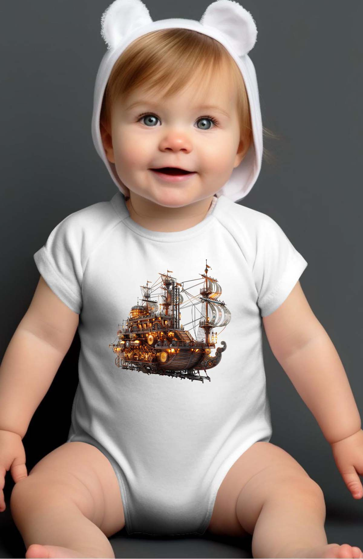 Wholesaler I.A.L.D FRANCE - Viking boat - Baby Boy Bodysuit
