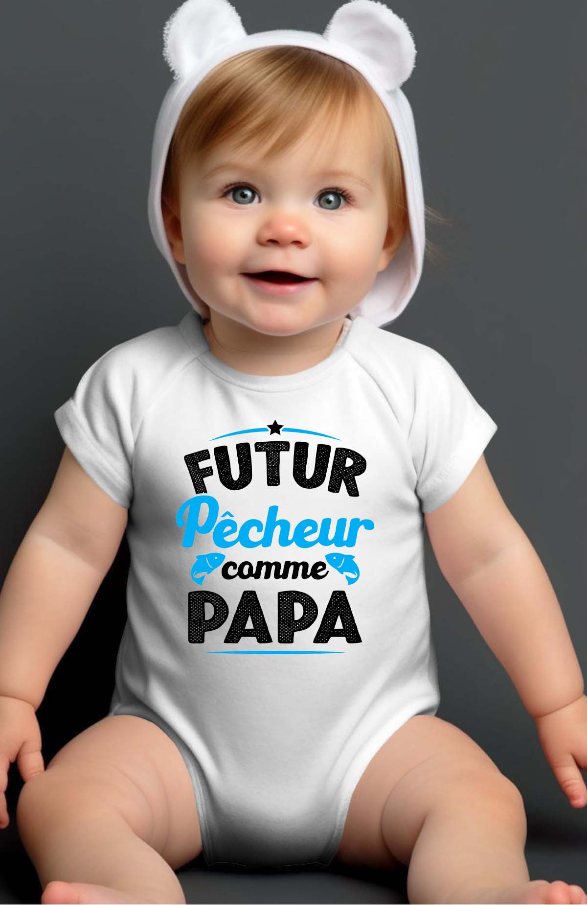 Wholesaler I.A.L.D FRANCE - Futur pecheur - Baby Boy Bodysuit