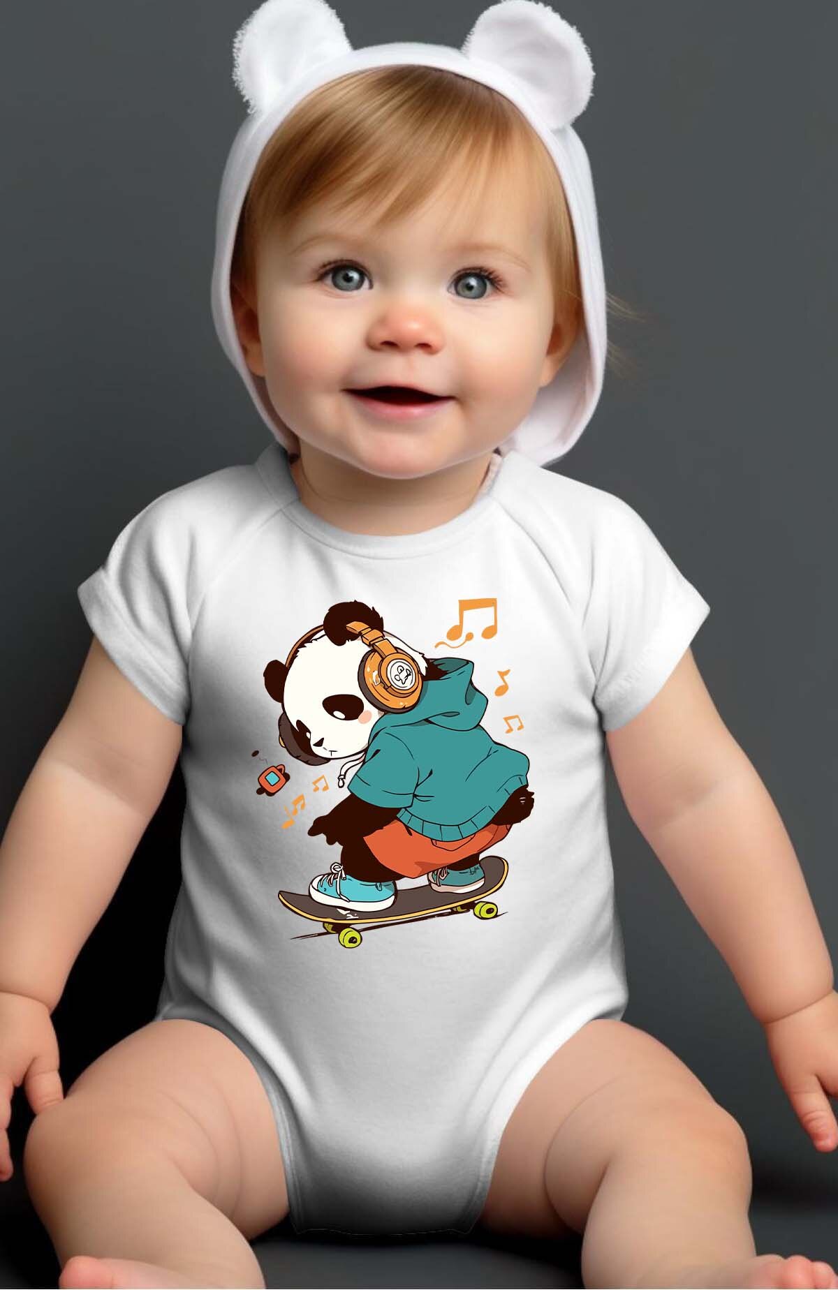 Wholesaler I.A.L.D FRANCE - Skate panda - Bodysuit Baby Boy