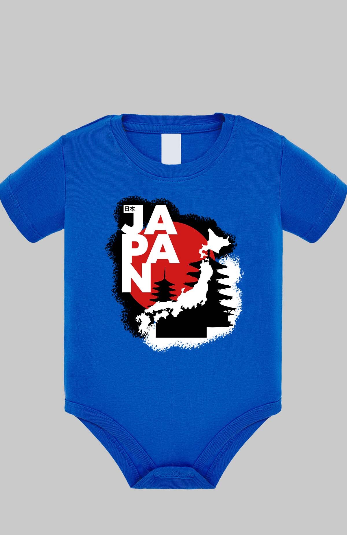 Wholesaler I.A.L.D FRANCE - Red and White Modern Illustrative Japan T-Shirt - Baby Bodysuit Boy