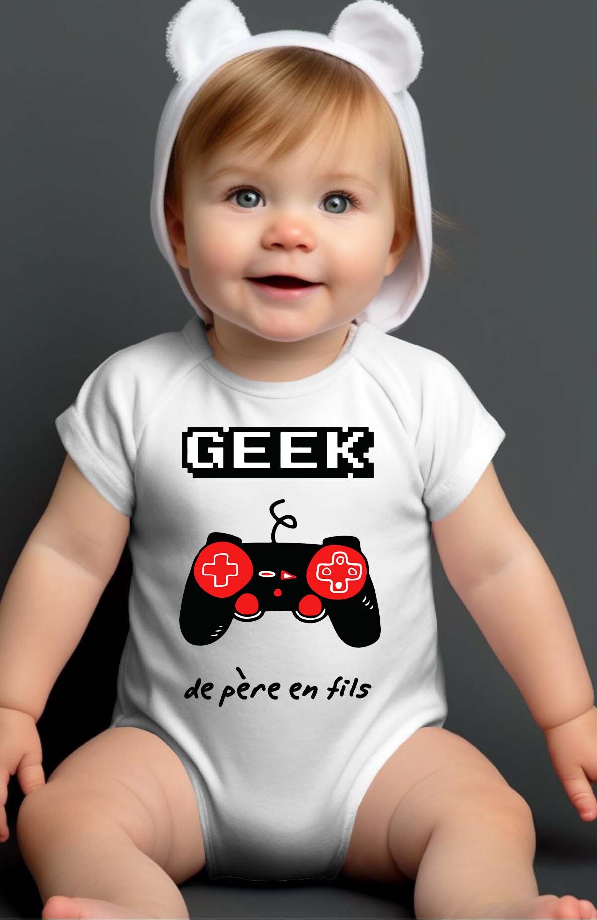 Grossista I.A.L.D FRANCE - Geek di padre in figlio - Body per neonato maschio