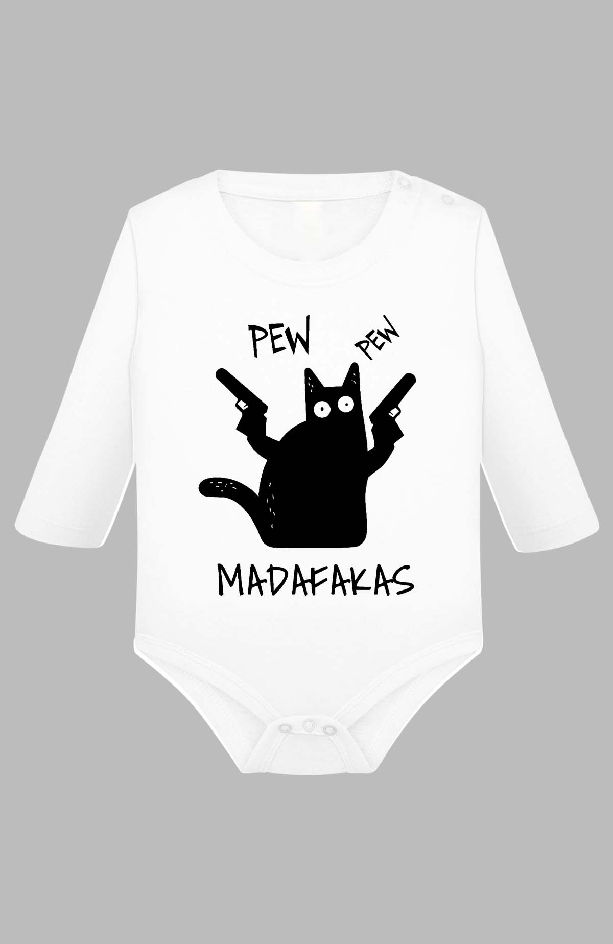 Grossiste I.A.L.D FRANCE - cat pew madafakas - Body Manche longue bébé Garçon Grossiste I.A.L.D FRANCE - cat pew madafakas - Body Manche longue bébé Garçon