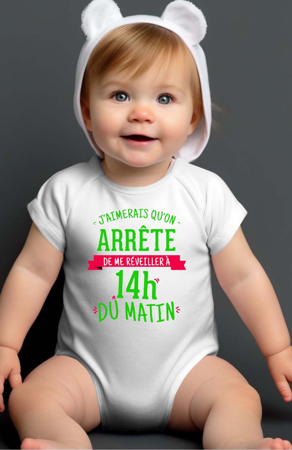 Grossiste I.A.L.D FRANCE - Reveiller 14H du mat - Body Bébé Garçon
