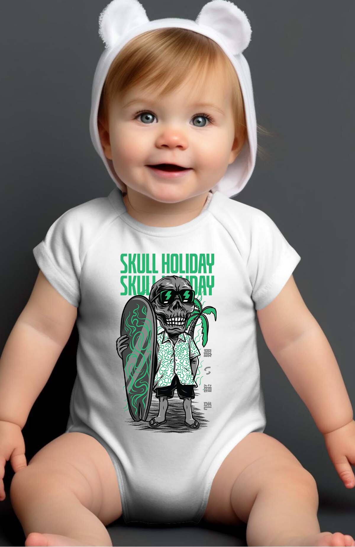 Grossista I.A.L.D FRANCE - Skull Holiday - Body Neonato Maschio