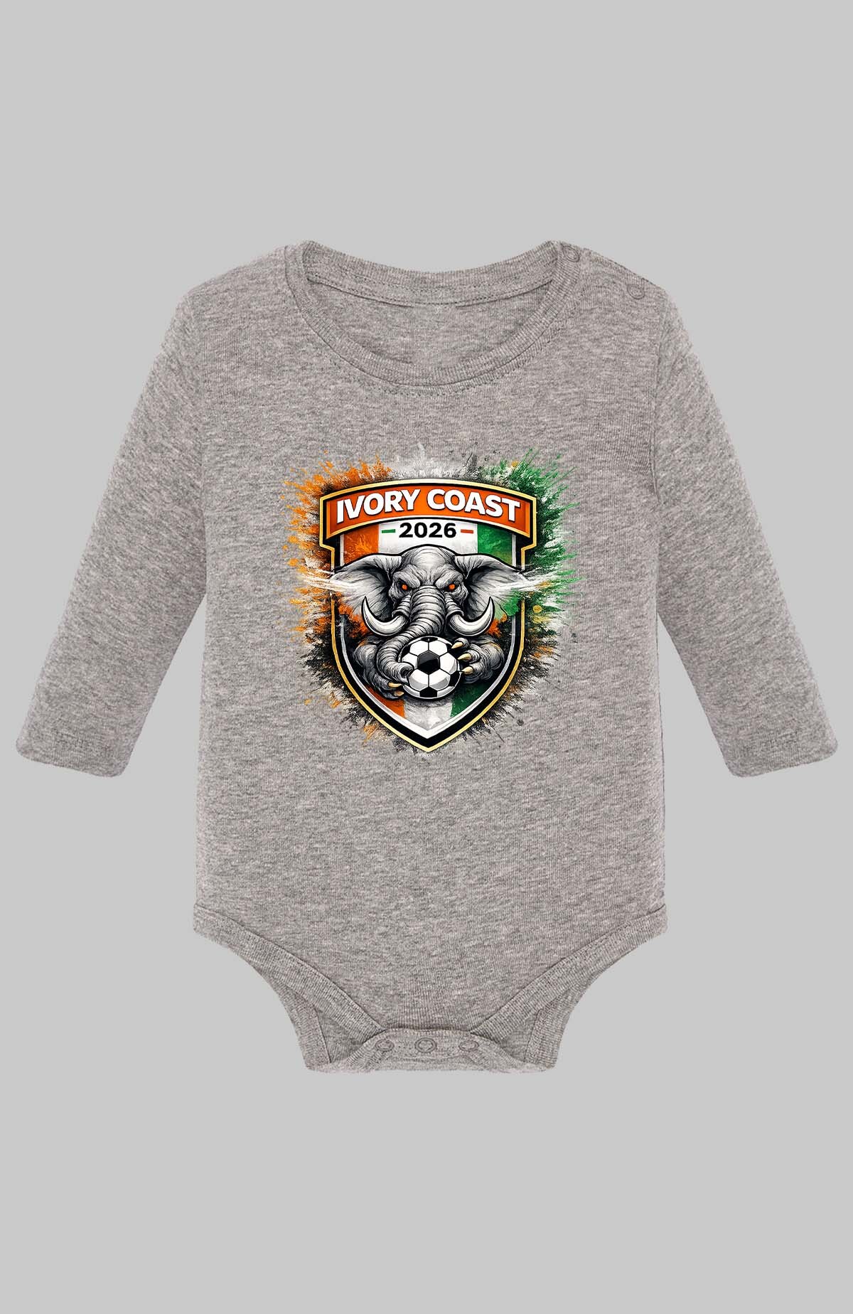 Wholesaler I.A.L.D FRANCE - Patch Cote d'ivoire - Baby Long Sleeve Bodysuit Boy