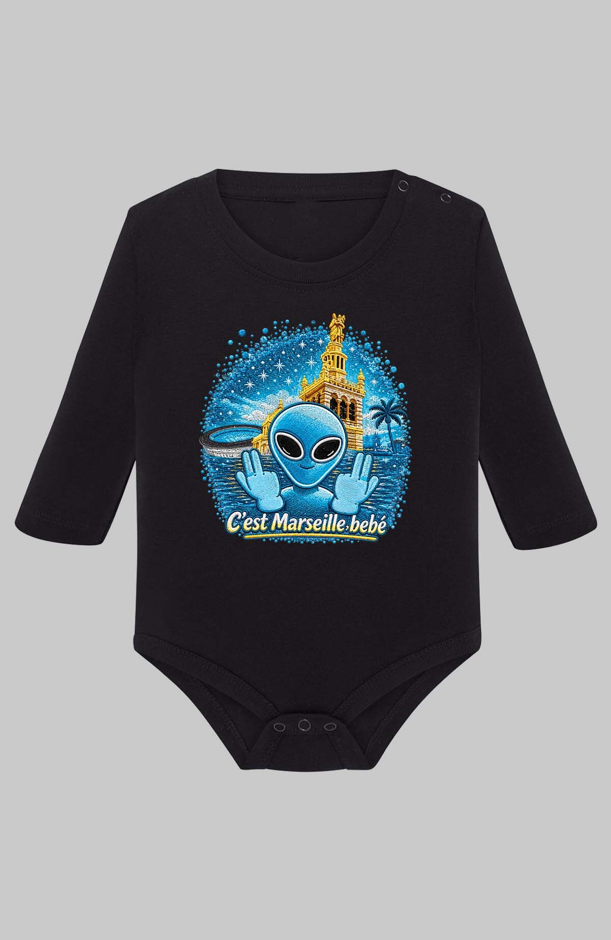 Wholesaler I.A.L.D FRANCE - Ovni Mars Blue - Baby Long Sleeve Bodysuit Boy