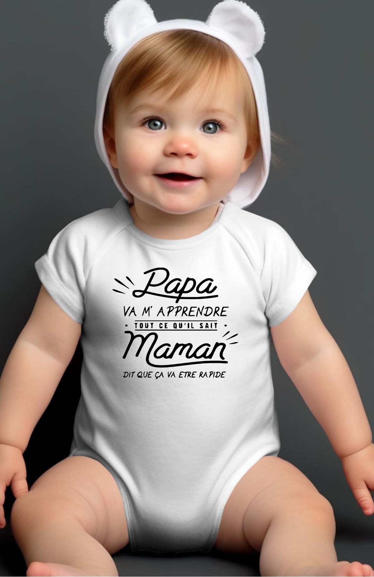 Grossiste I.A.L.D FRANCE - Papa  m'apprendre tout - Body Bébé Garçon