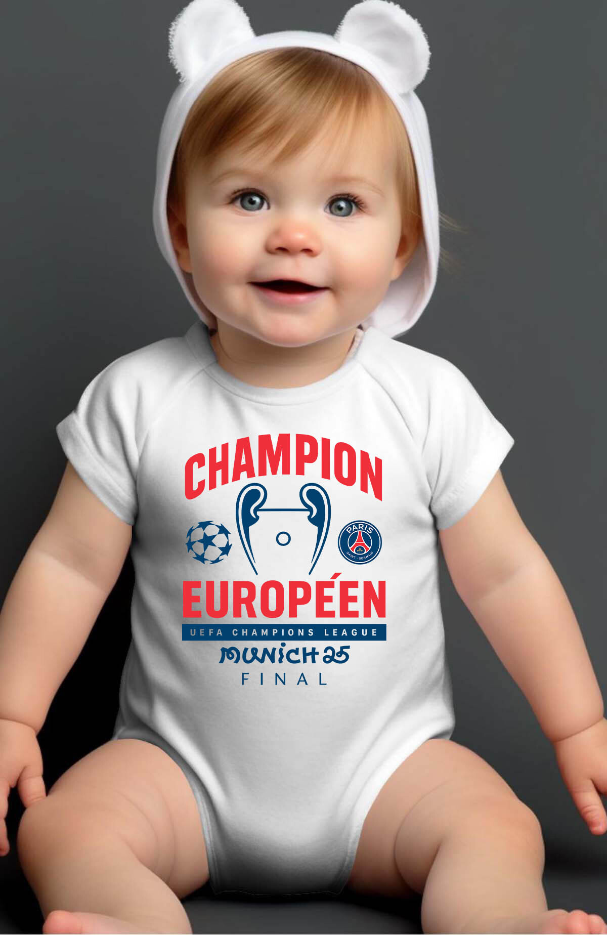 Grossista I.A.L.D FRANCE - Champion Europeen Psg - Body per neonato