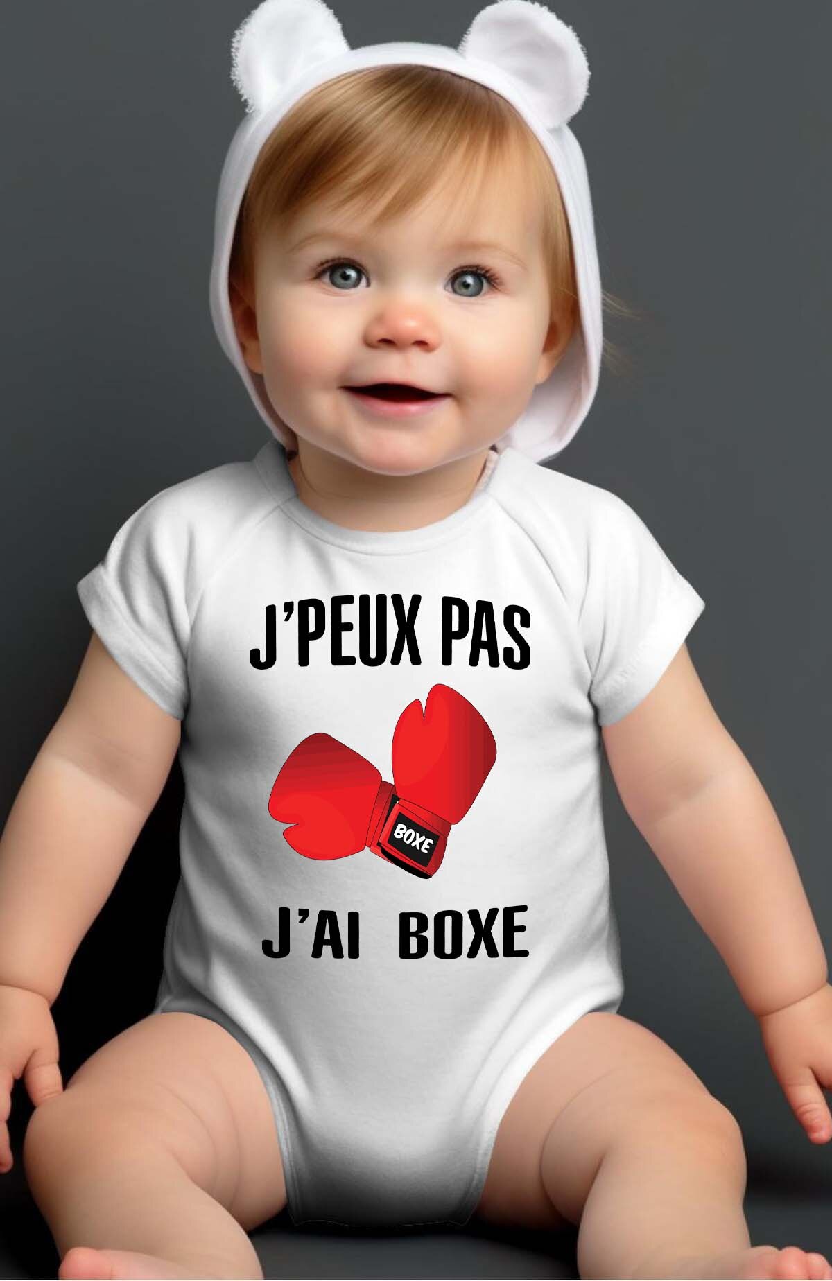 Grossiste I.A.L.D FRANCE - J'peux pas j'ai boxe - Body Bébé Garçon
