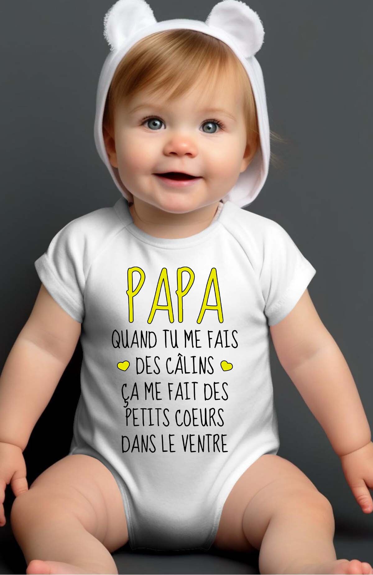 Grossiste I.A.L.D FRANCE - Papa calin coeur ventre - Body Bébé Garçon