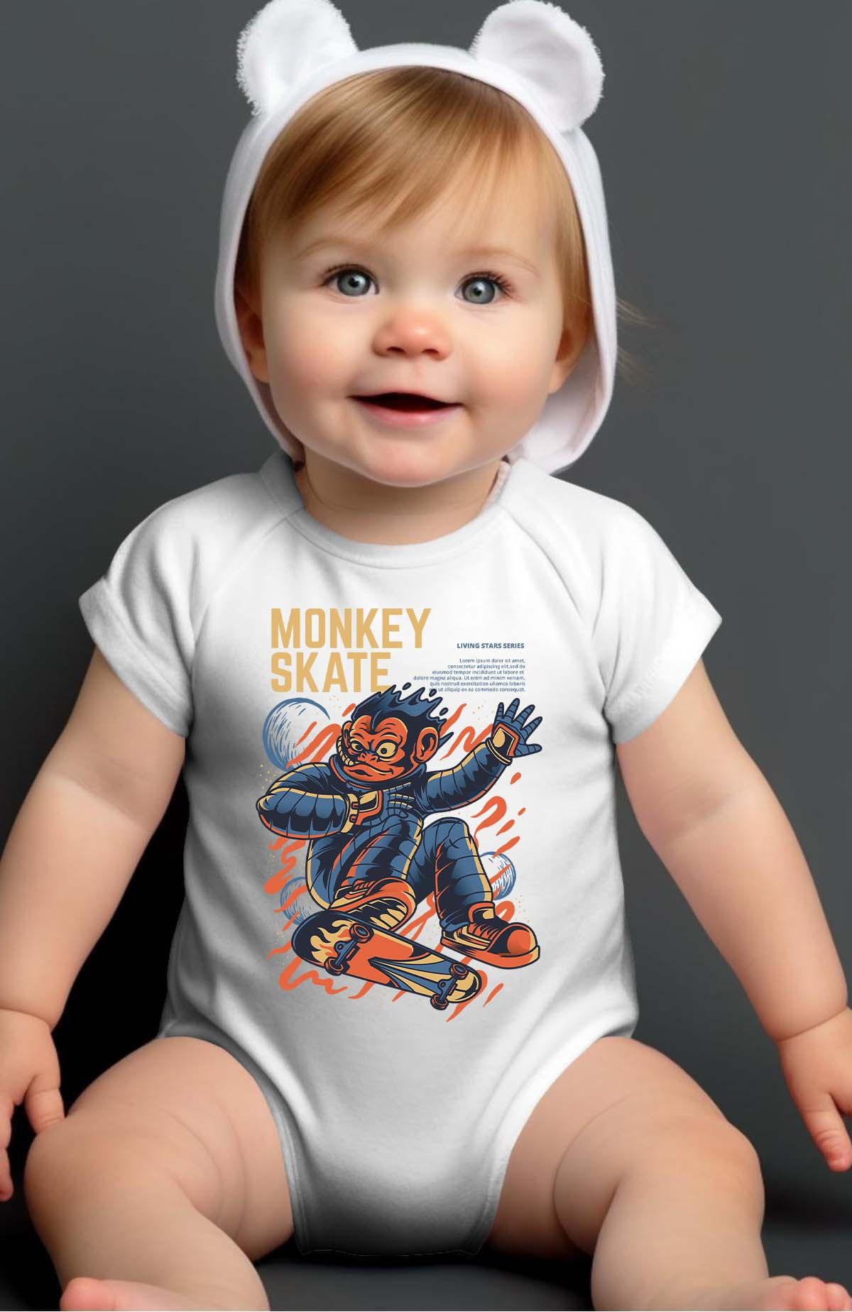 Grossiste I.A.L.D FRANCE - Astroskater Monkey - Body Bébé Garçon