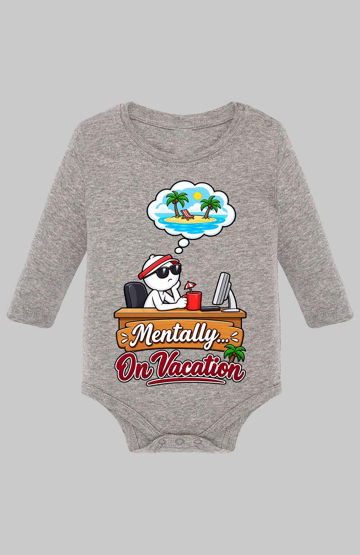 Mayorista I.A.L.D FRANCE - Mentalmente de vacaciones - Body de manga larga para bebé niño