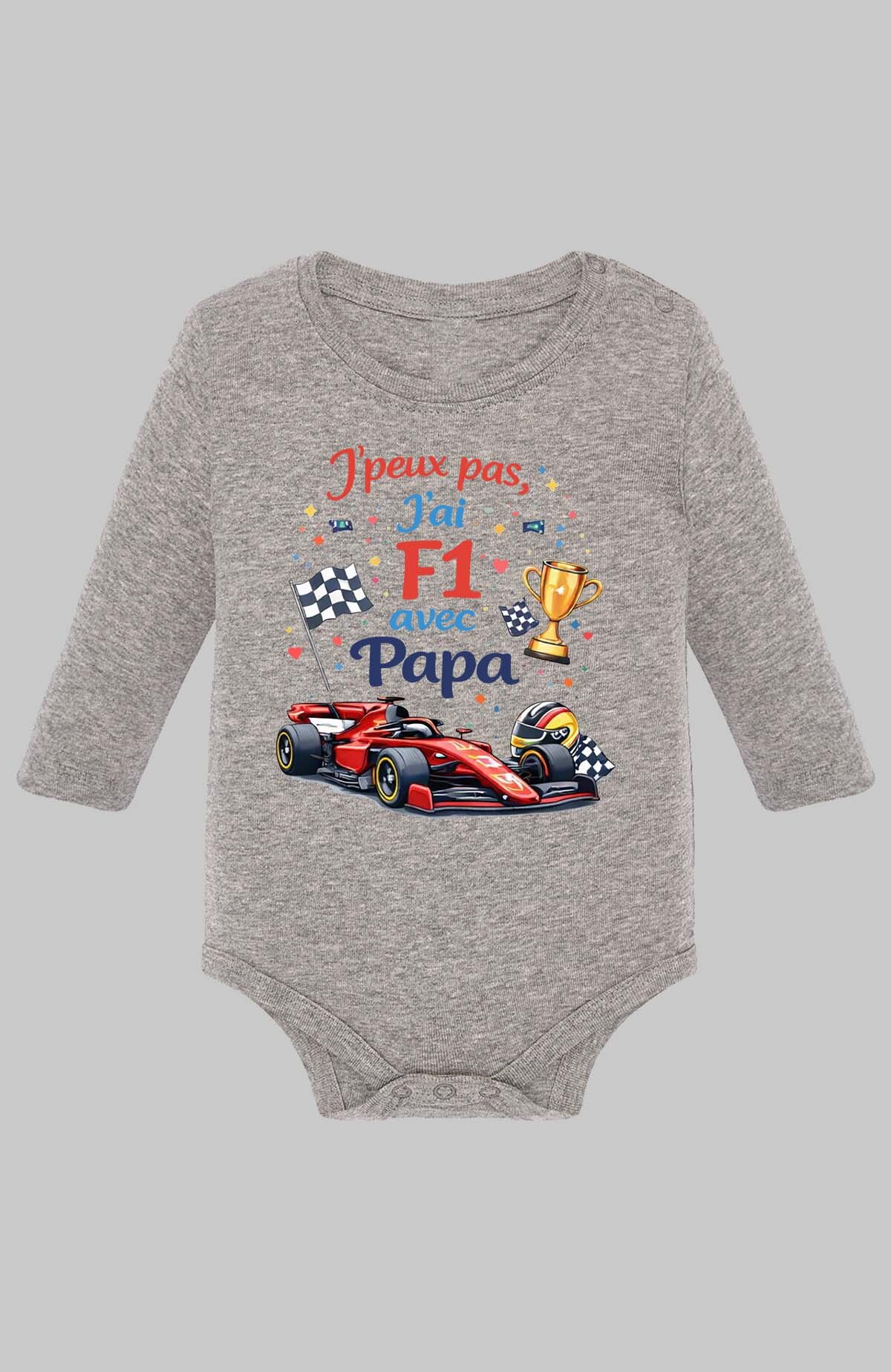 Grossiste I.A.L.D FRANCE - Peux pas... F1 avec papa - Body Manche longue bébé Garçon