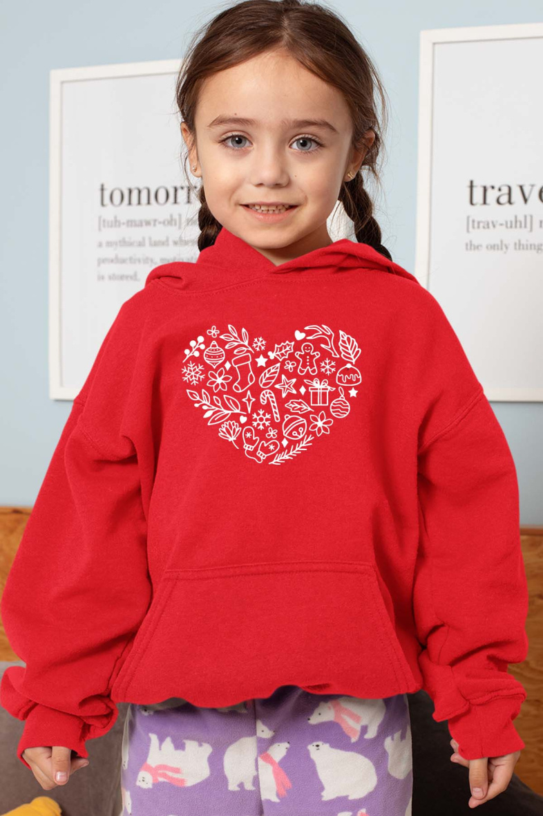 Grossiste I.A.L.D FRANCE - Sweat Capuche Fille | Coeur noel