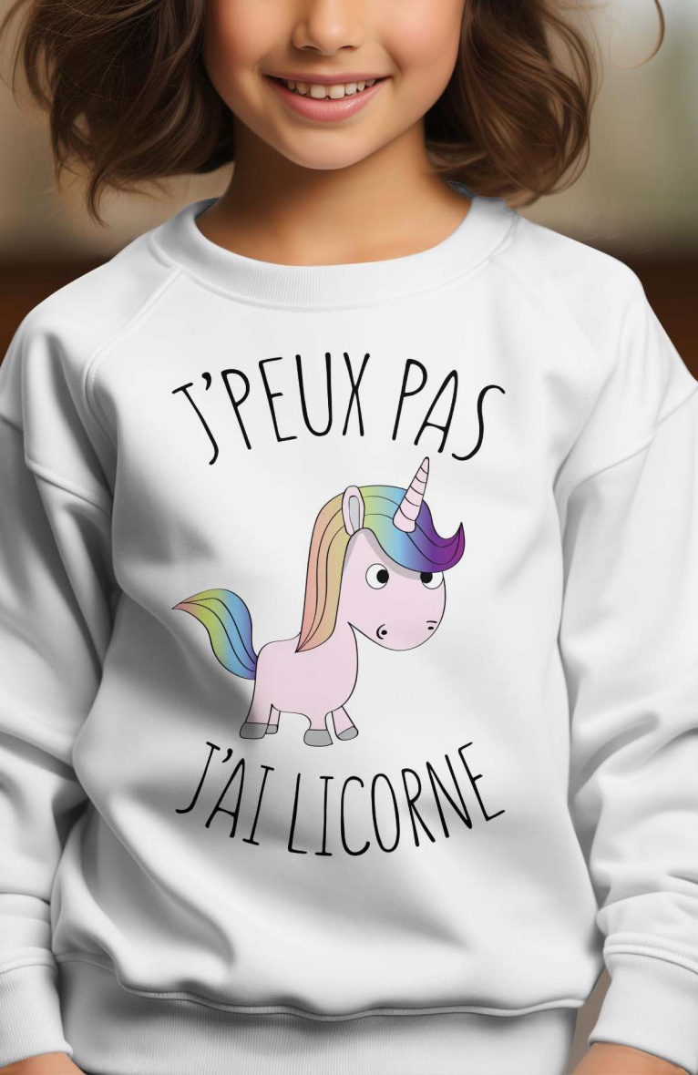 Grossista I.A.L.D FRANCE - Felpa girocollo per ragazze | UNICORNO