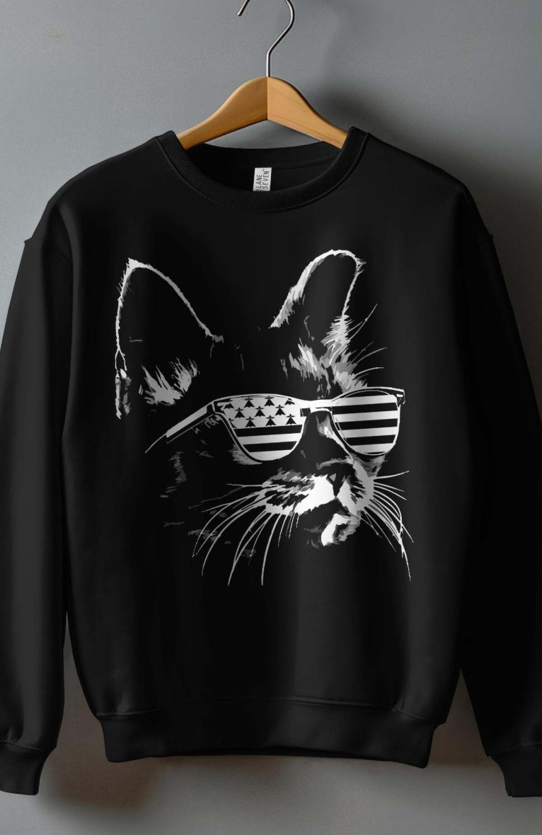 Wholesaler I.A.L.D FRANCE - Girl's Round Neck Sweatshirt - cat breton