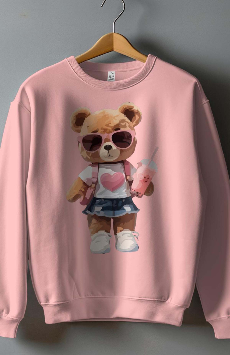 Großhändler I.A.L.D FRANCE - Rundhals-Sweatshirt für Mädchen – Plüschrock