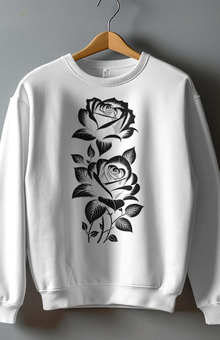 Großhändler I.A.L.D FRANCE - Rundhals-Sweatshirt für Mädchen – 2 Rosen NB