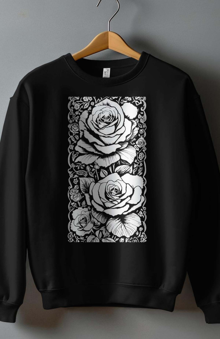 Wholesaler I.A.L.D FRANCE - Girl's Round Neck Sweatshirt - multi roses