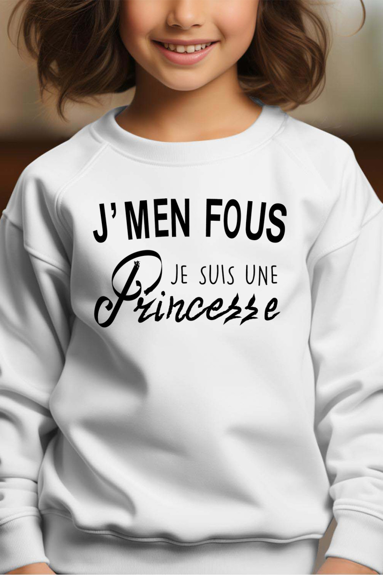 Wholesaler I.A.L.D FRANCE - M'en fou princesse - Girl's Round Neck Sweatshirt