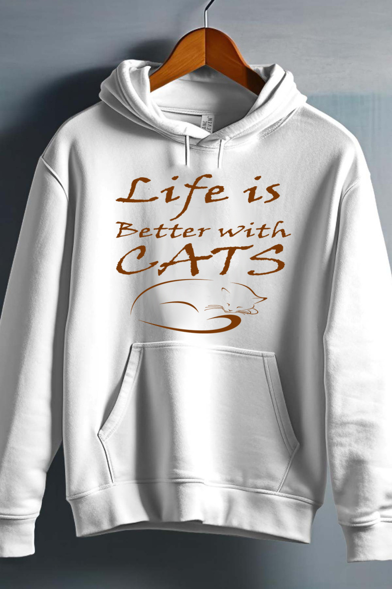 Grossista I.A.L.D FRANCE - Life Cats - Felpa con cappuccio per ragazze