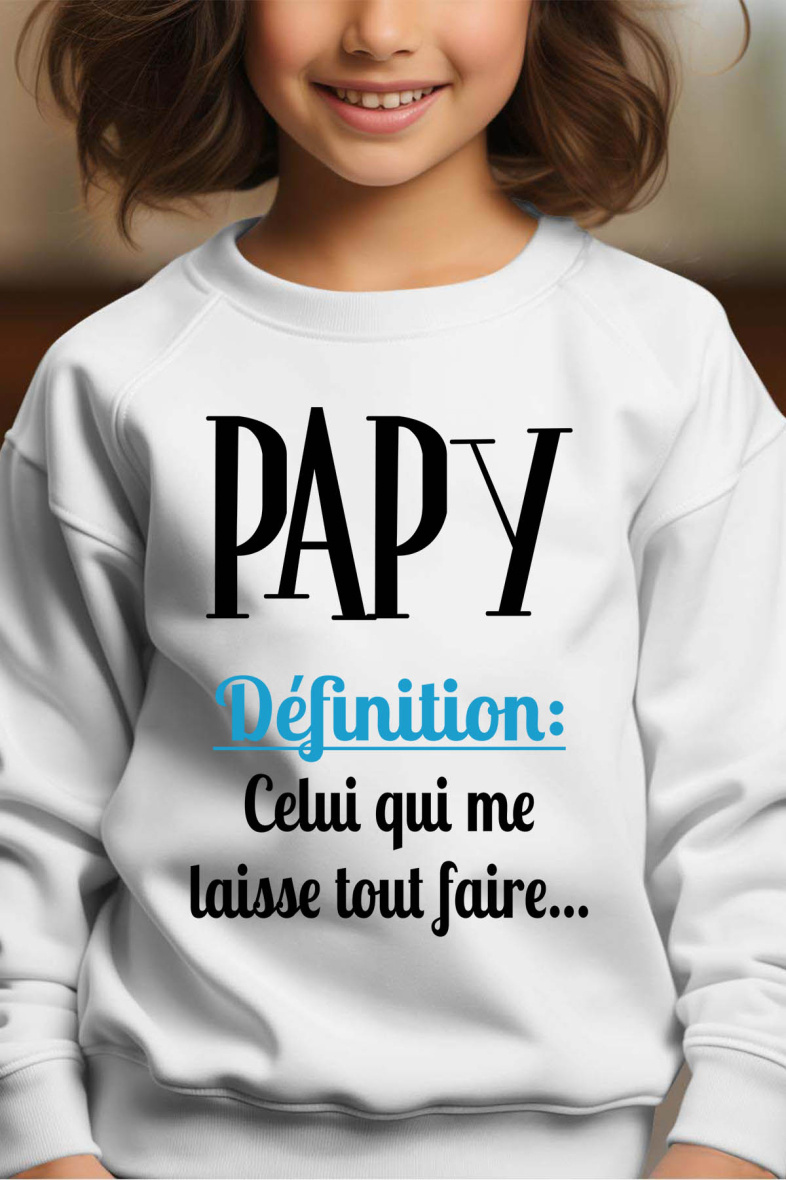 Grossiste I.A.L.D FRANCE - Def PAPY - Sweat Col Rond Fille