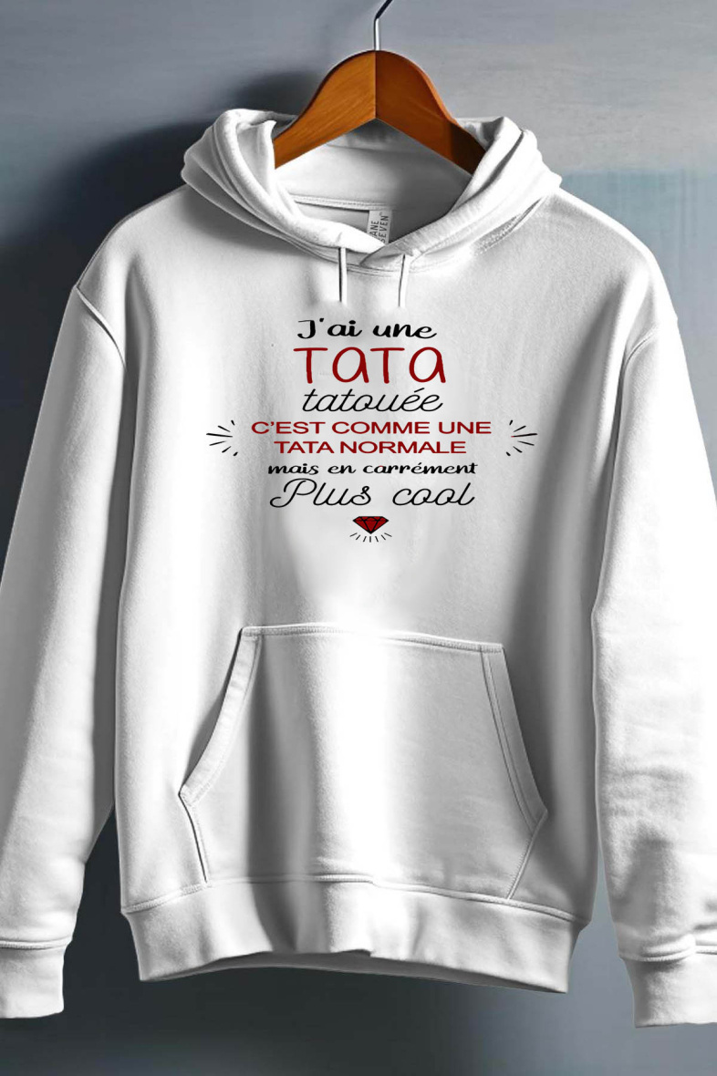 Grossista I.A.L.D FRANCE - TATA TATUATA - Felpa con cappuccio per ragazze