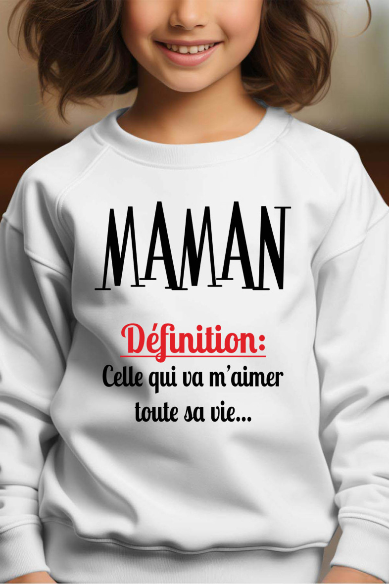 Grossiste I.A.L.D FRANCE - Def maman - Sweat Col Rond Fille