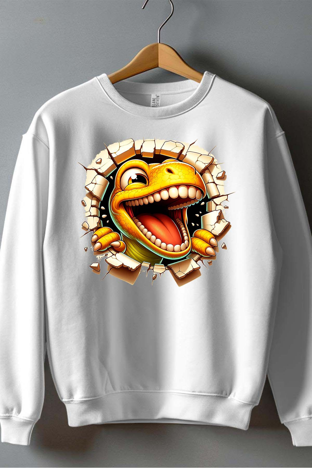 Wholesaler I.A.L.D FRANCE - Dino Jaune - Boy's Round Neck Sweatshirt