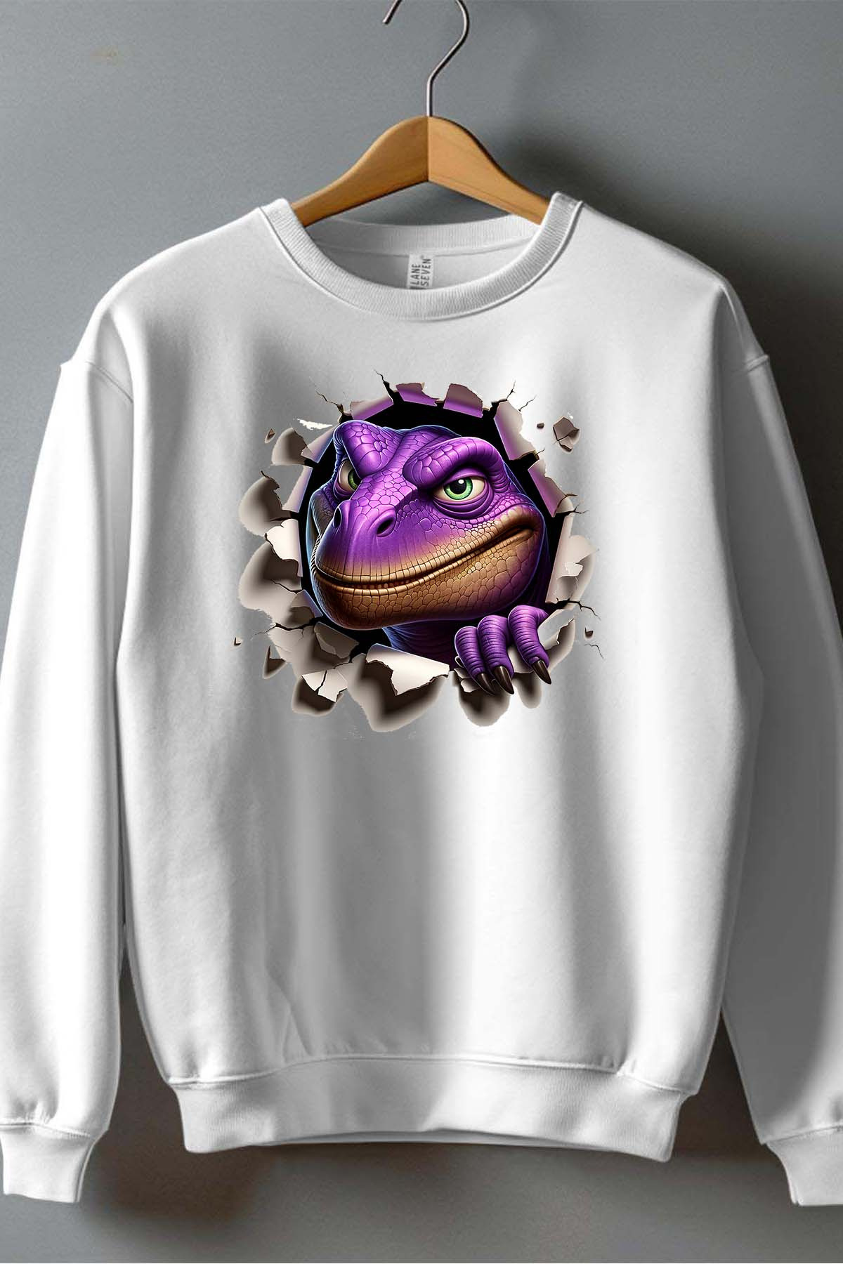 Wholesaler I.A.L.D FRANCE - Dino Violet - Boy's Round Neck Sweatshirt