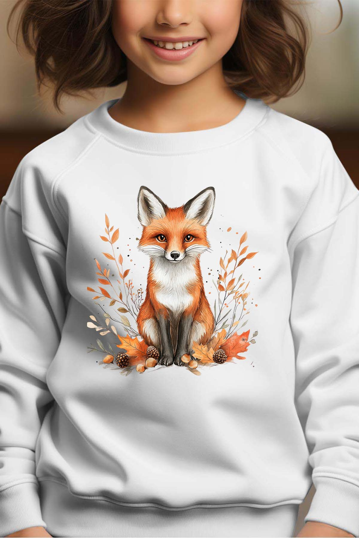 Wholesaler I.A.L.D FRANCE - Autumn écureuil - Girl's Round Neck Sweatshirt