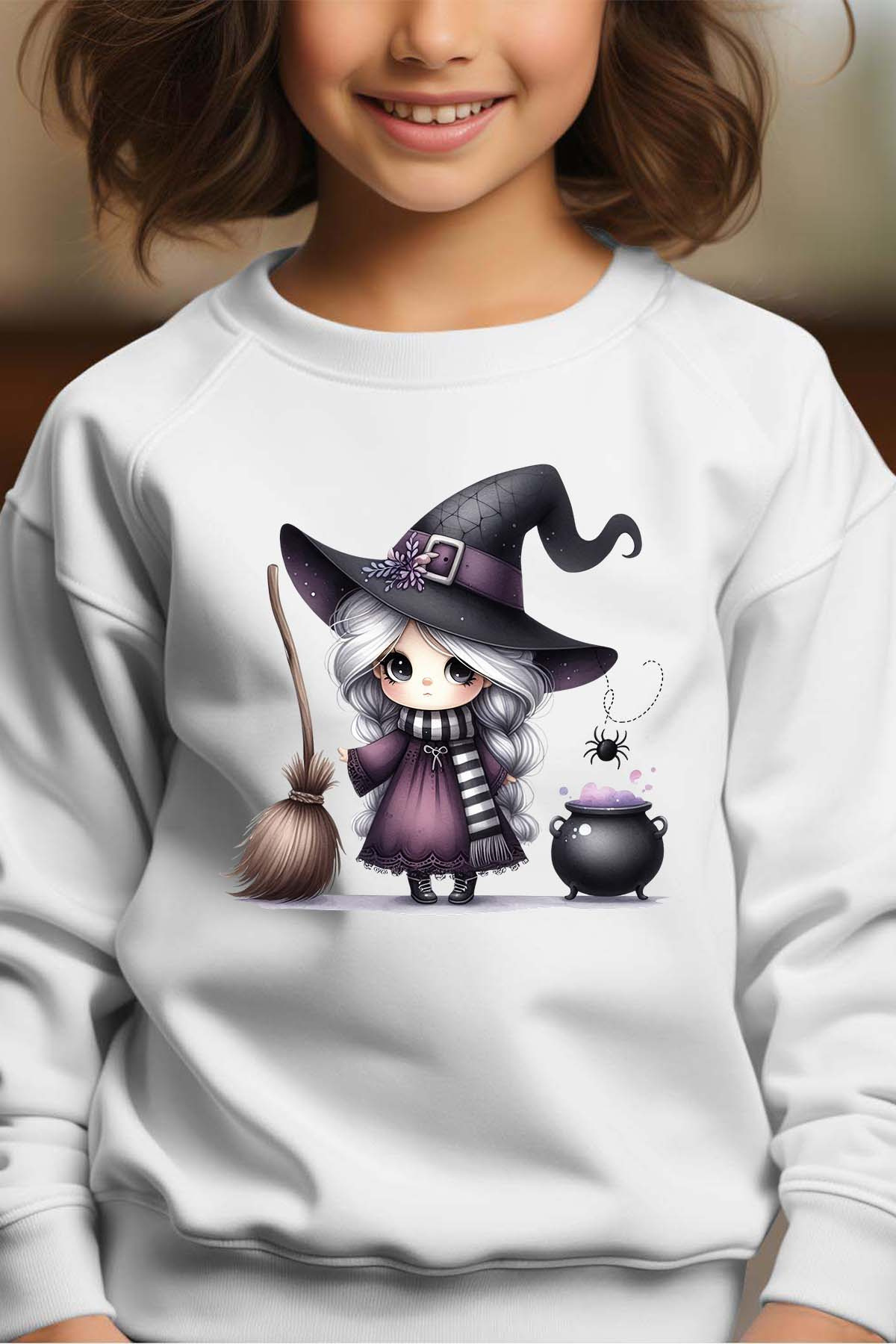 Grossiste I.A.L.D FRANCE - Mini sorciere - Sweat Col Rond Fille