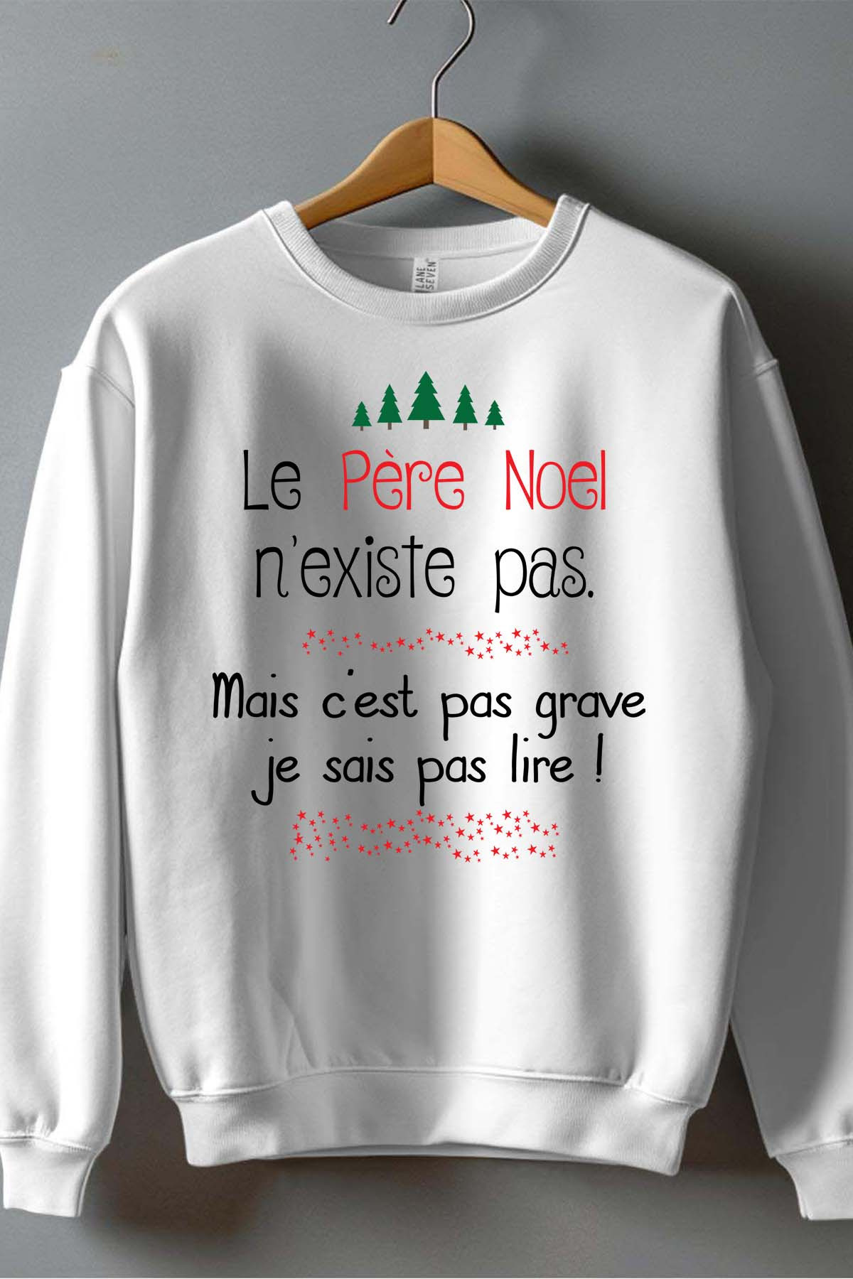 Grossiste I.A.L.D FRANCE - Pere noel not existe - Sweat Col Rond Garçon
