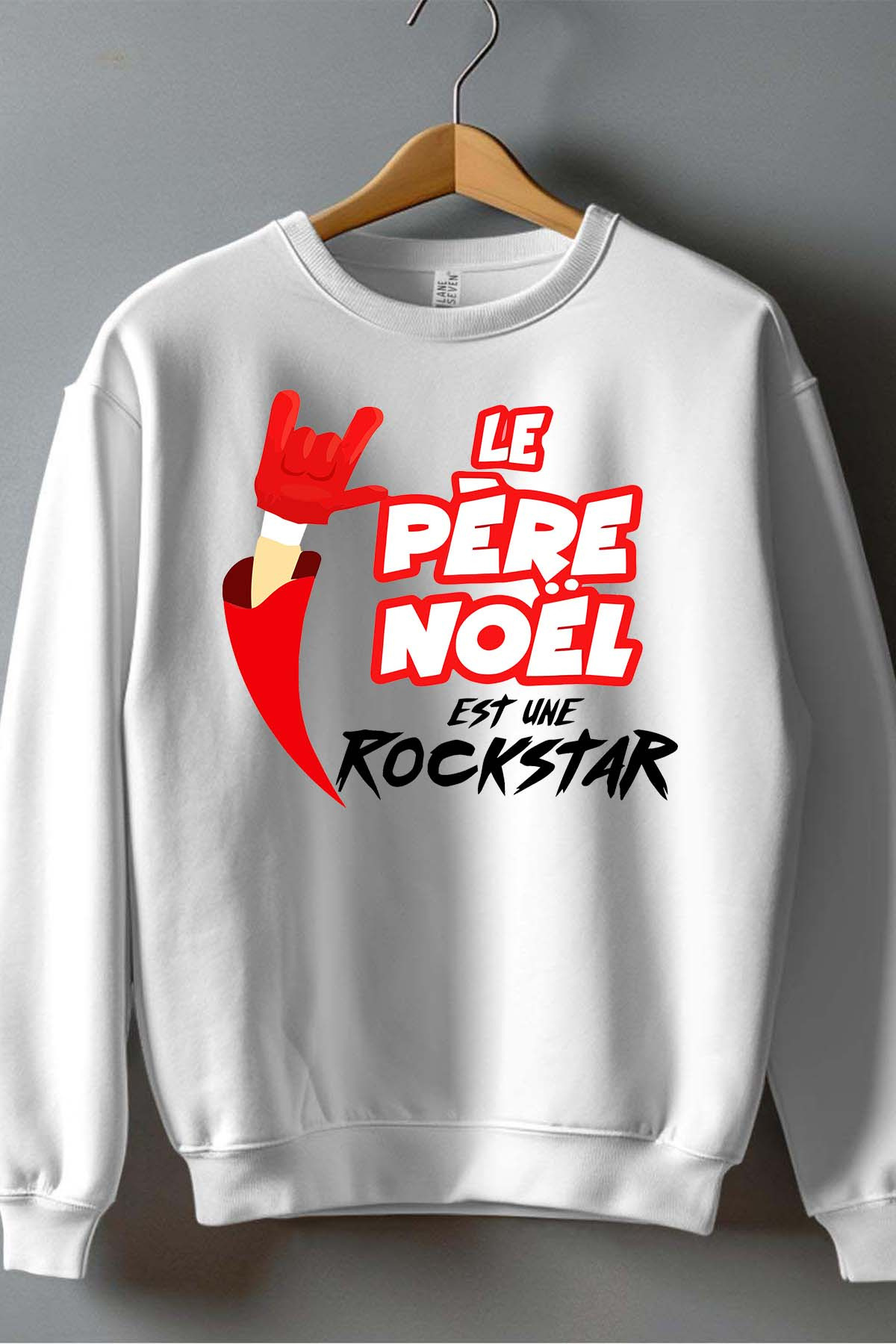 Grossiste I.A.L.D FRANCE - Pere noel rock star - Sweat Col Rond Garçon