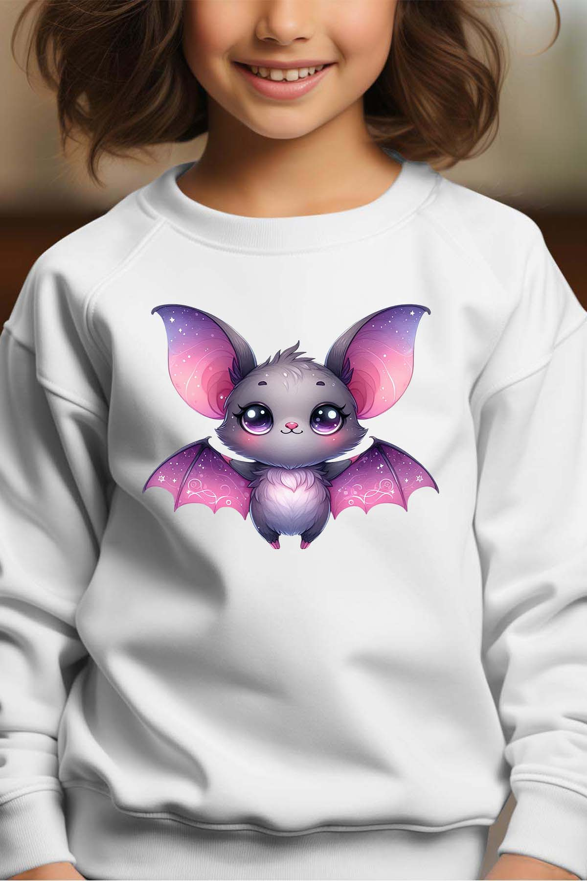 Grossista I.A.L.D FRANCE - Rosa pipistrello - Felpa girocollo per ragazze
