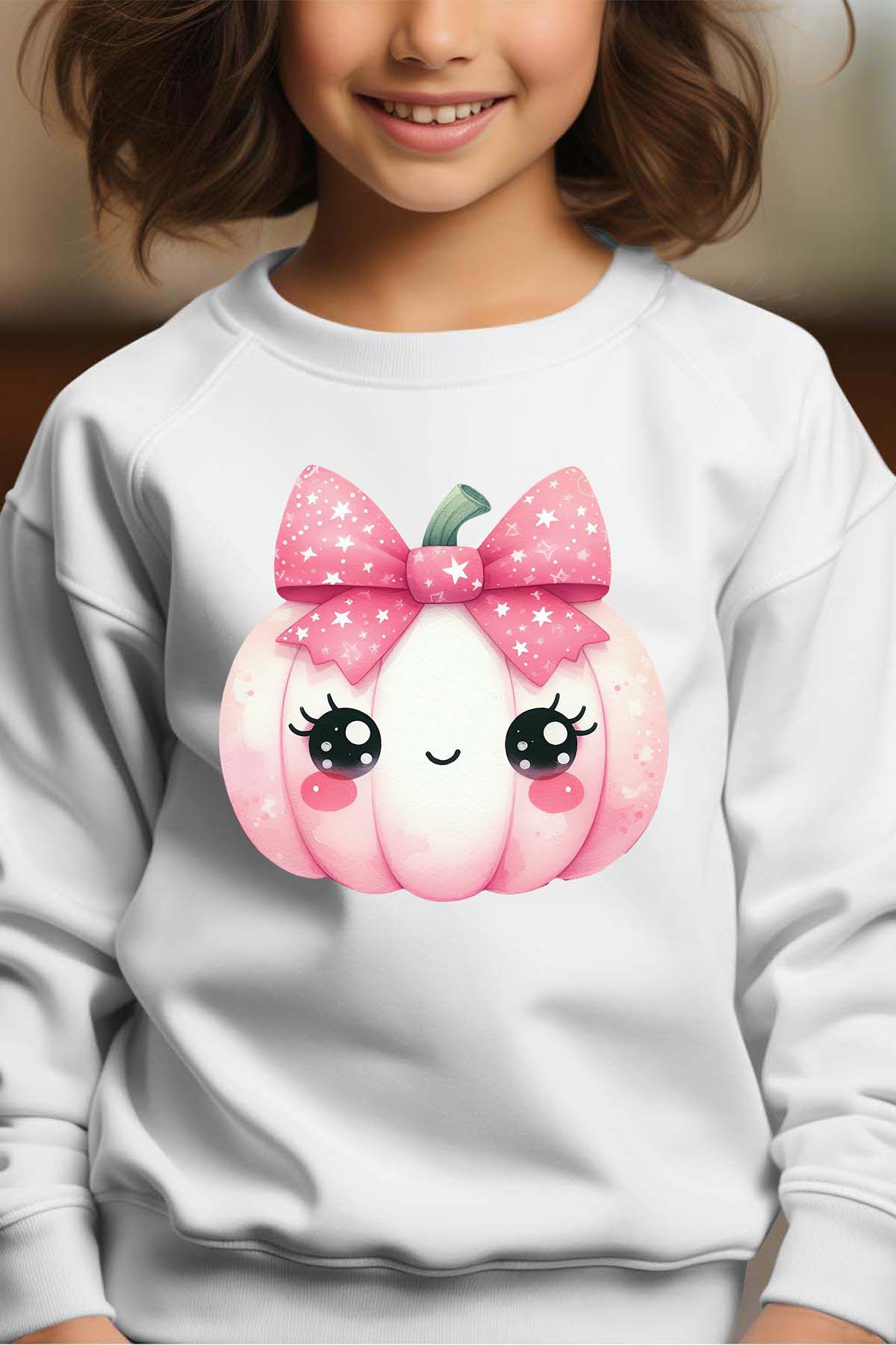 Grossista I.A.L.D FRANCE - Felpa girocollo Pink Pumpkin per ragazze