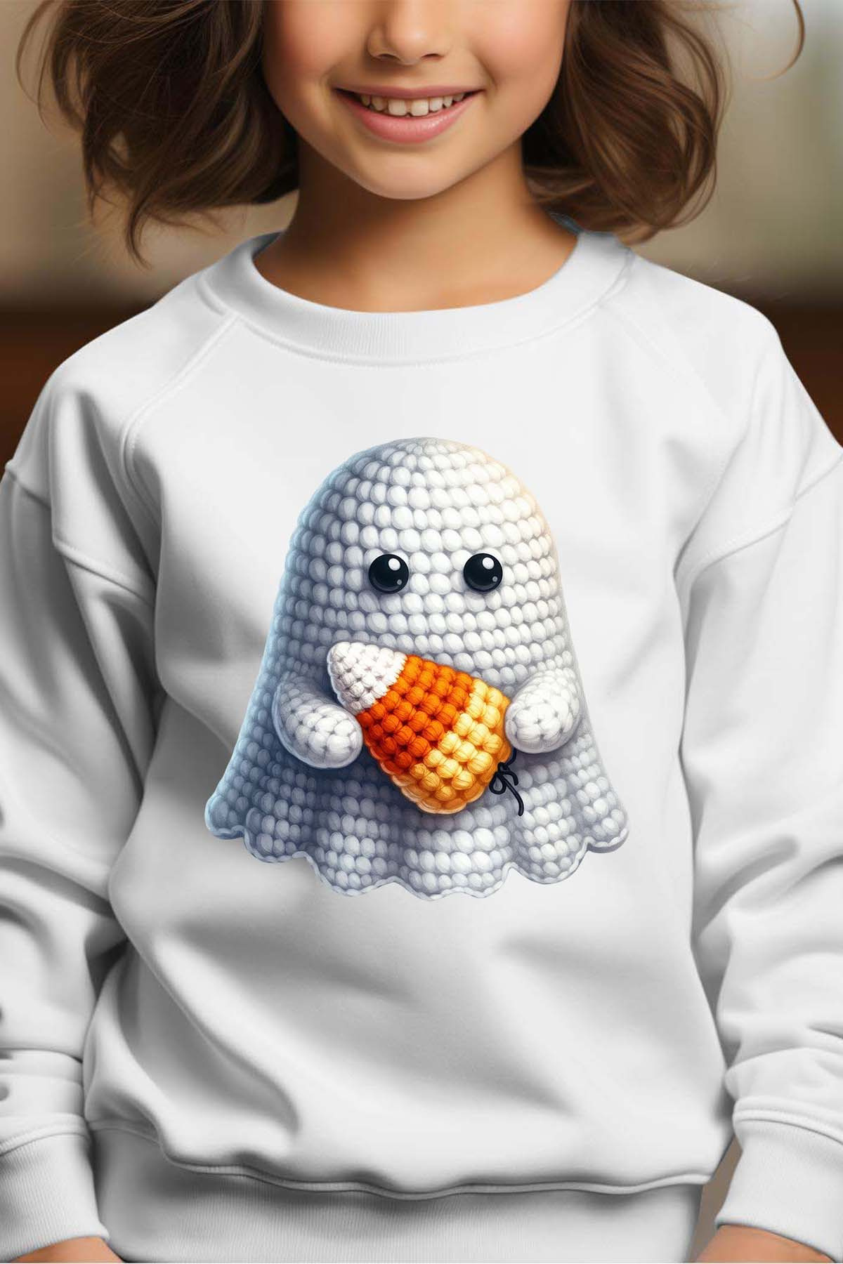Grossista I.A.L.D FRANCE - Sweatshirt girocollo con fantasma all'uncinetto per ragazze
