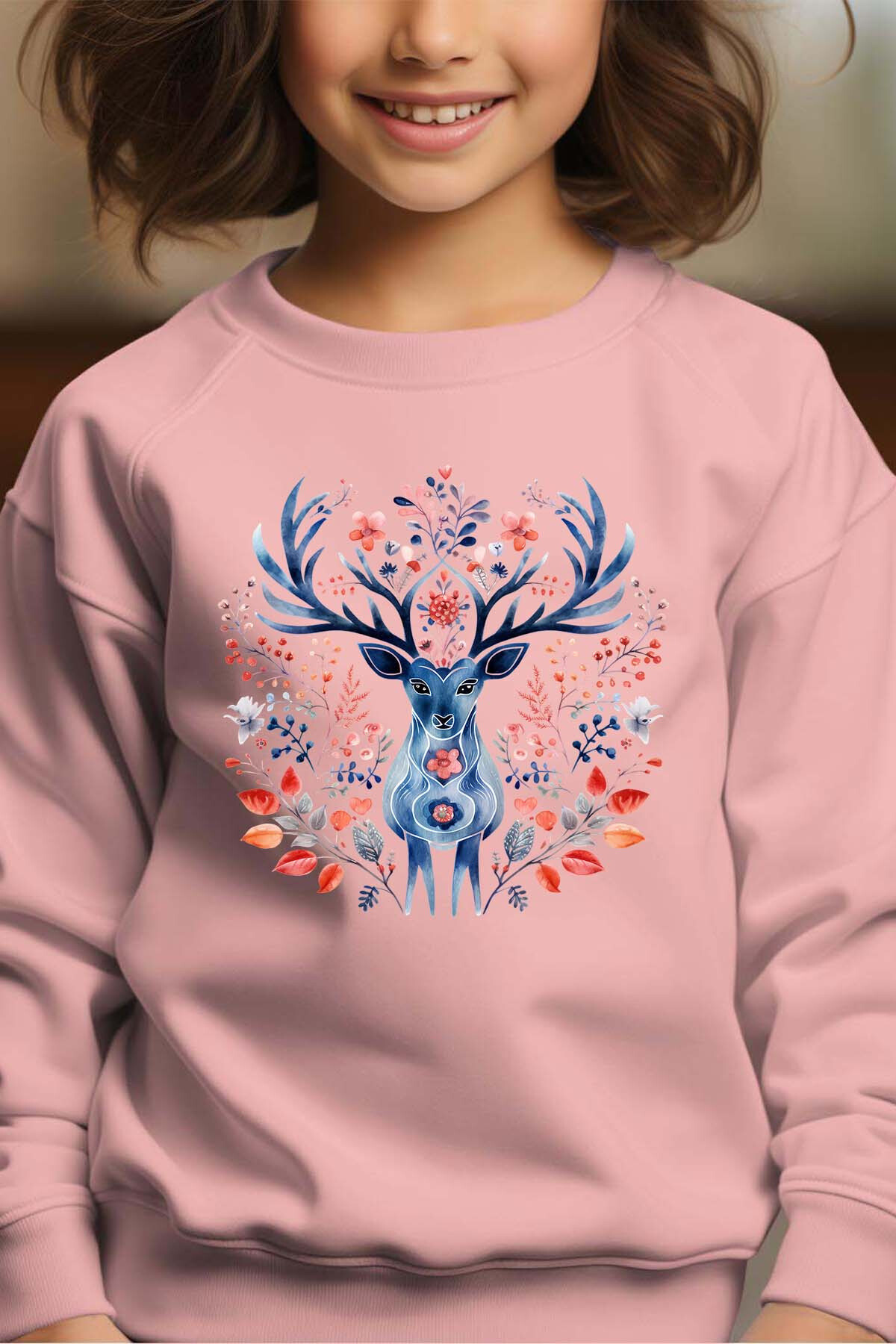 Grossista I.A.L.D FRANCE - cervo scandinavo - felpa girocollo per ragazze
