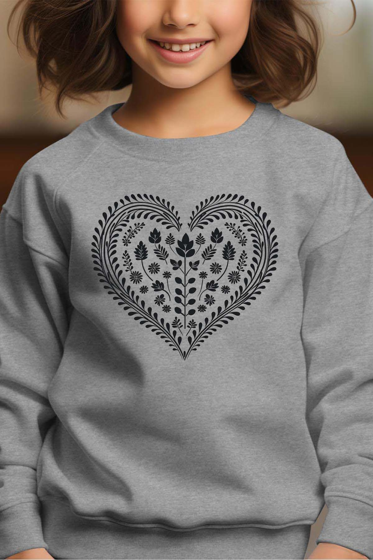 Wholesaler I.A.L.D FRANCE - Scandinav heart - Girl's Round Neck Sweatshirt