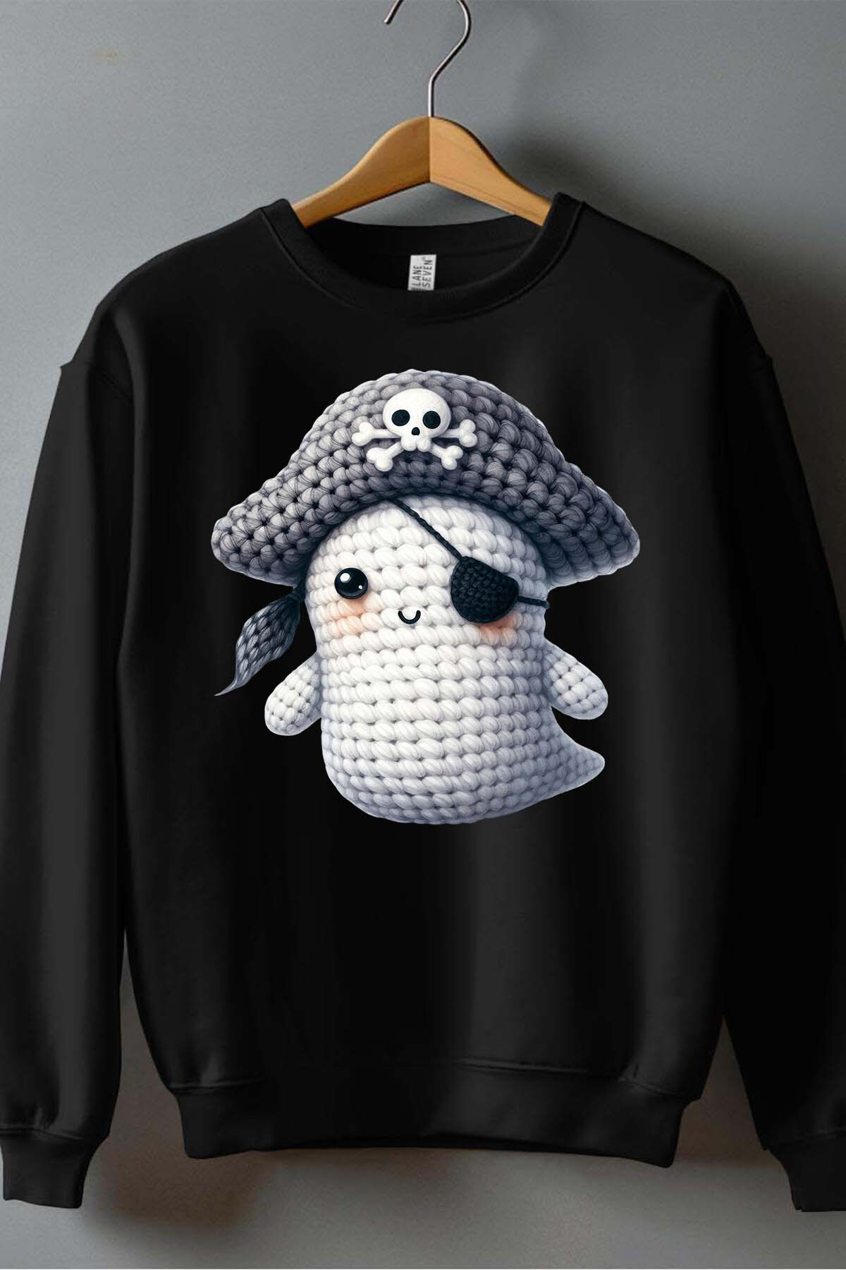 Grossista I.A.L.D FRANCE - Sweatshirt girocollo con fantasma pirata all'uncinetto per ragazzi