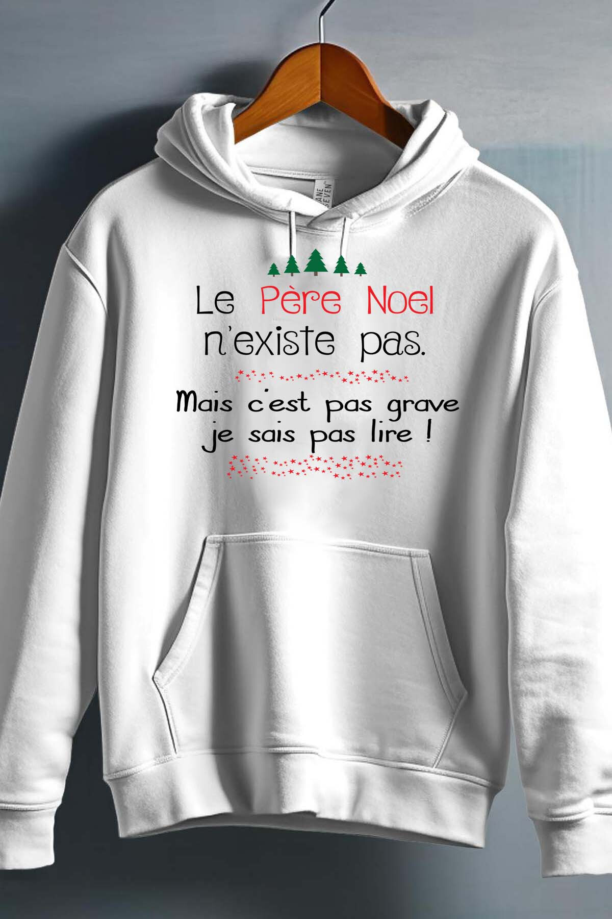 Grossista I.A.L.D FRANCE - Babbo Natale non esiste - Felpa con cappuccio per ragazzi