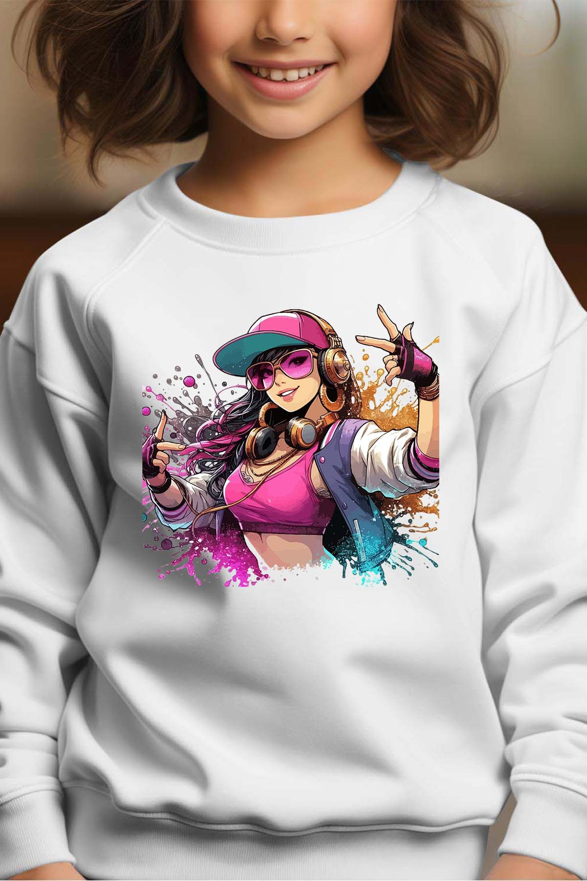 Großhändler I.A.L.D FRANCE - Girl Hip Hop – Rundhals-Sweatshirt für Mädchen