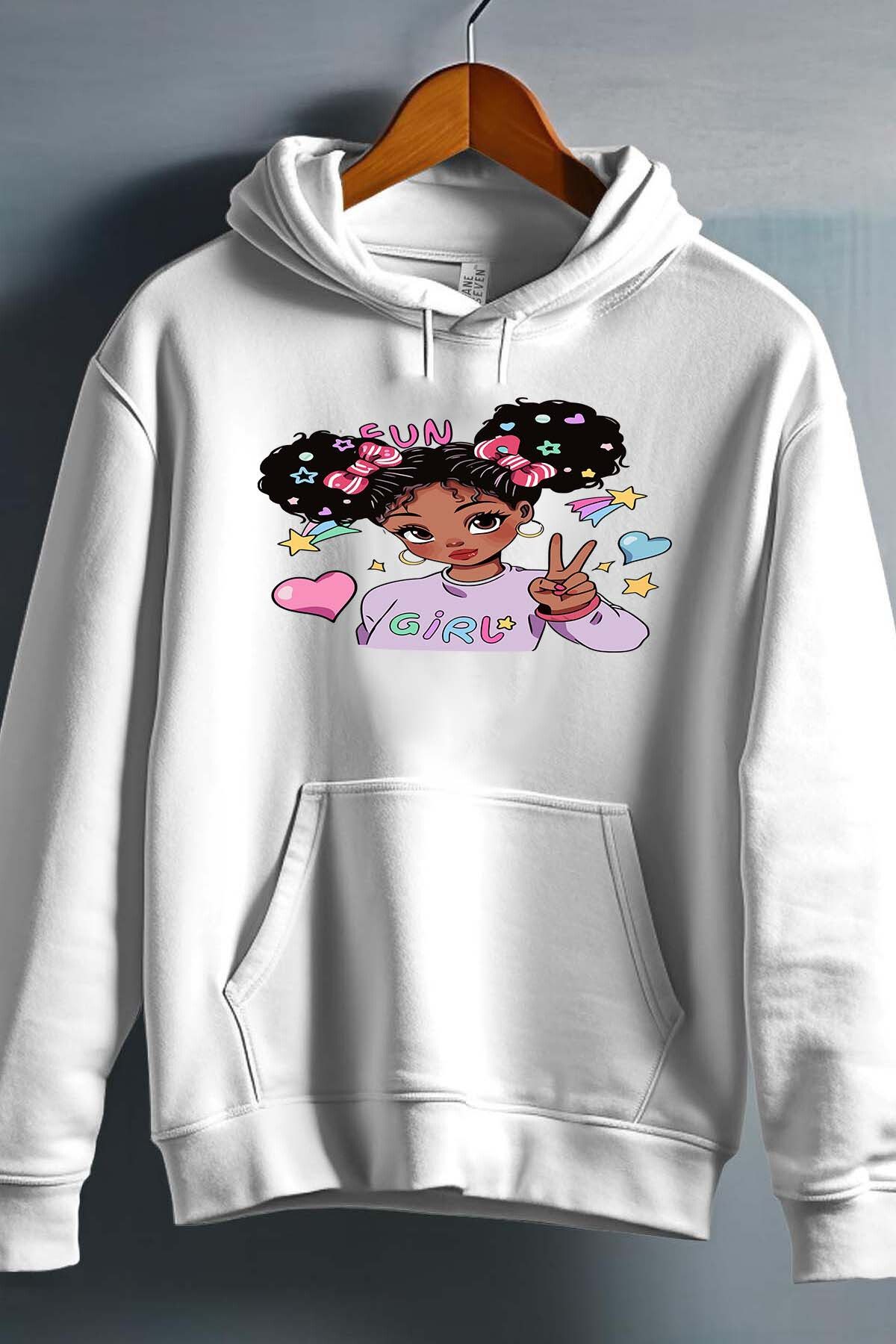Grossista I.A.L.D FRANCE - Ragazza divertente di colore - Felpa con cappuccio per ragazze